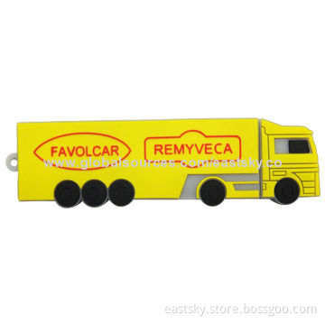 Custom Truck-shaped USB Flash Drive, Made of Soft PVC Material, OEM Orders are Welcome